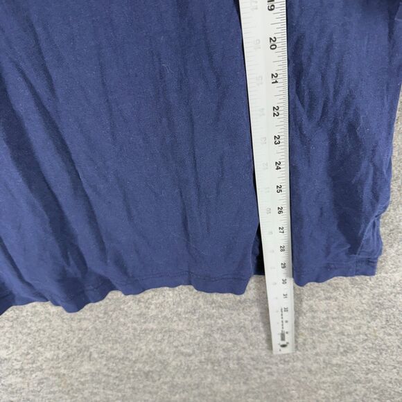 Ralph Lauren Top Women 3X Plus Blue Mini Short V-Neck Long Sleeve Cotton - Picture 6 of 7